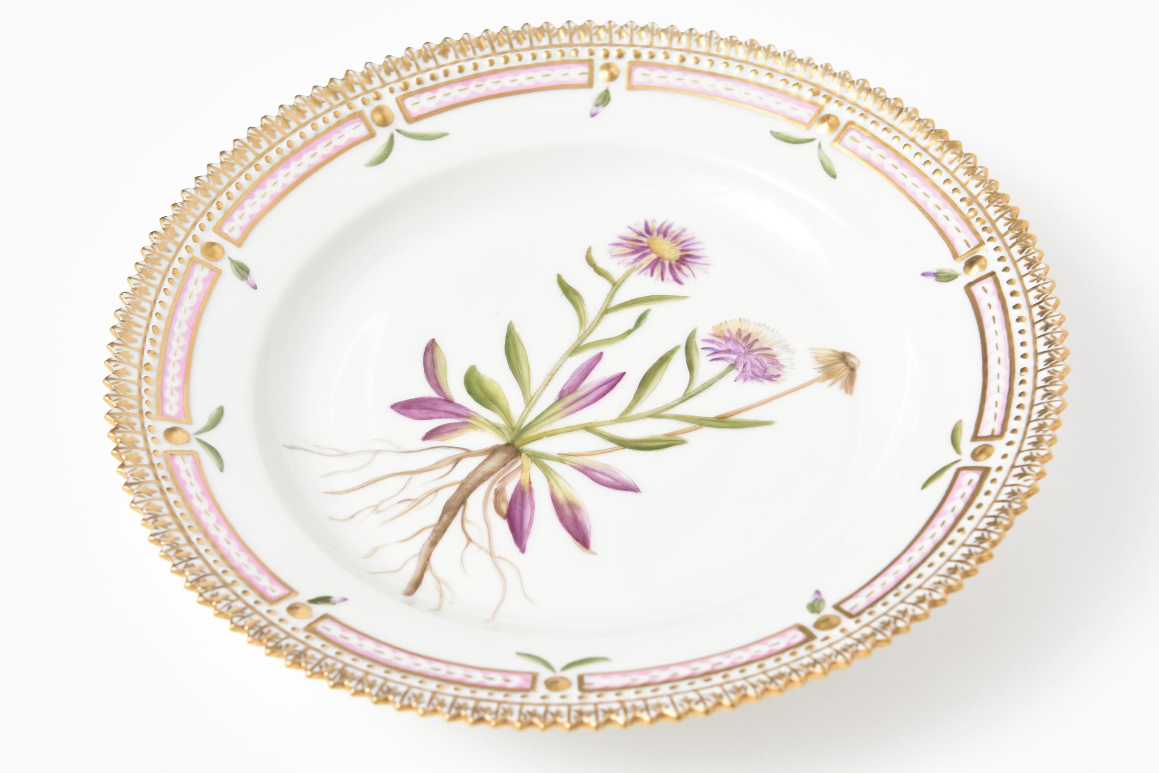 Royal Copenhagen Flora Danica Salad Plate Eigeron eriocephalus J. Vahl #20/3573 date stamp from 1969-1973.

According to Royal Copenhagen: Royal Copenhagen Flora Danica has been one of the most prestigious dinner service in the world for over 200