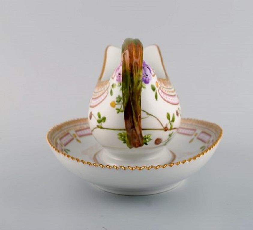 Royal Copenhagen Flora Danica Sauce Boat in Hand Painted Porcelain with Flowers  1
