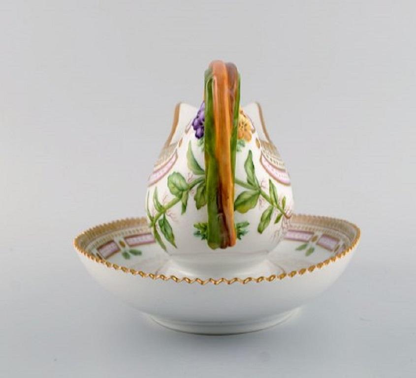 Royal Copenhagen Flora Danica Sauce Boat in Hand Painted Porcelain with Flowers  1