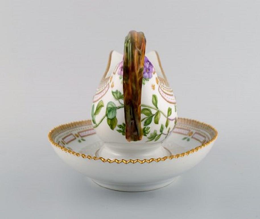 Royal Copenhagen Flora Danica Sauce Boat in Hand Painted Porcelain with Flowers 2