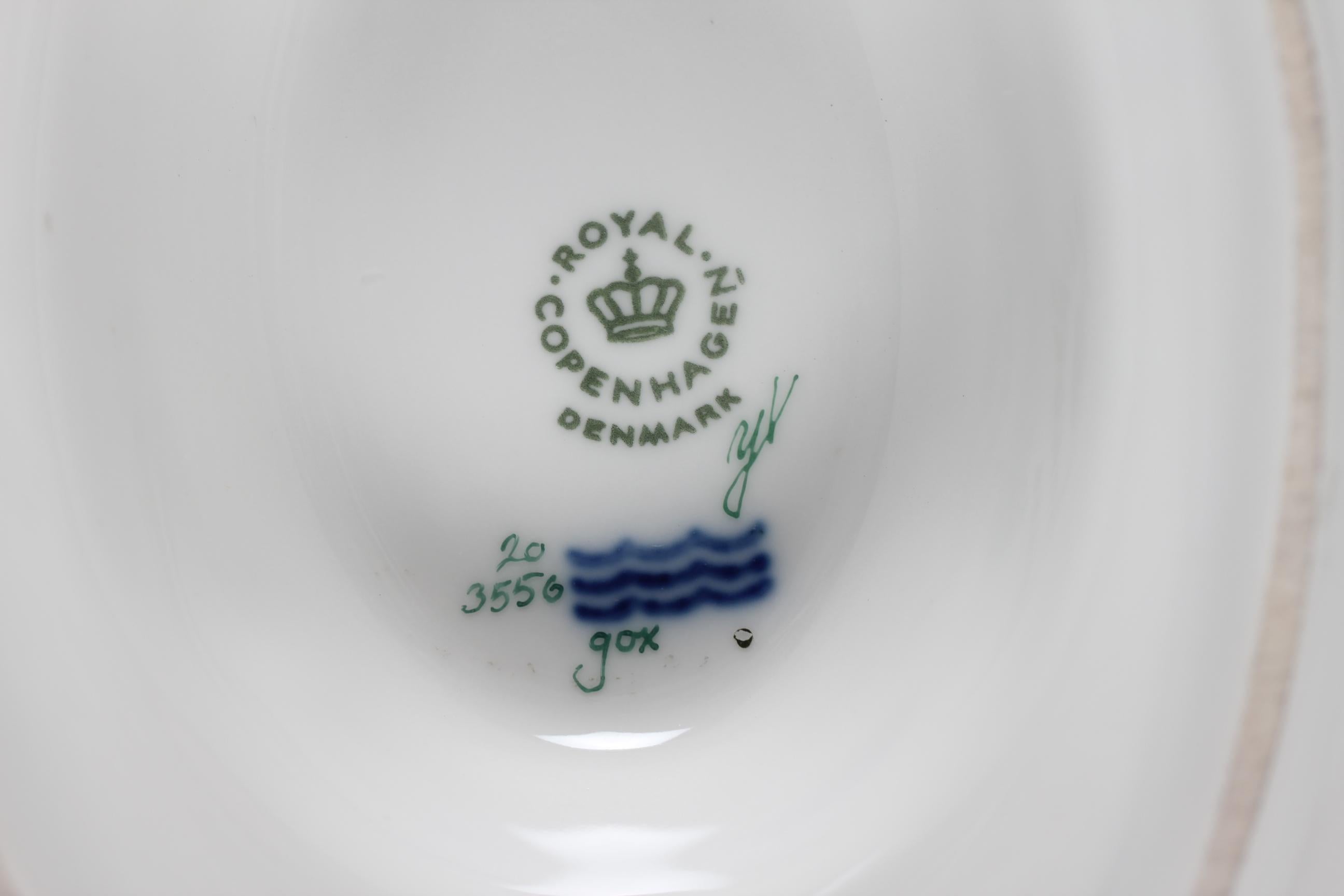 Late 20th Century Royal Copenhagen Flora Danica Sauce Boat or Pitcher #3556 from 1980-1984