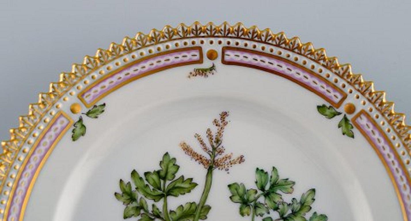 Neoclassical Royal Copenhagen Flora Danica Side Plate in Hand Painted Porcelain with Flowers