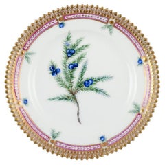 Royal Copenhagen Flora Danica Assiette latérale en porcelaine peinte à la main avec fleurs