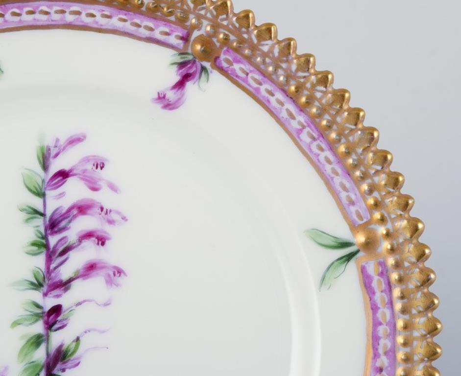 Danish Royal Copenhagen Flora Danica. Side plate in porcelain with flowers.