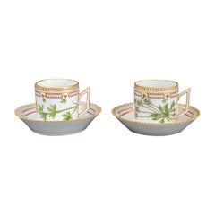 Royal Copenhagen "Flora Danica" Teacups, Pair