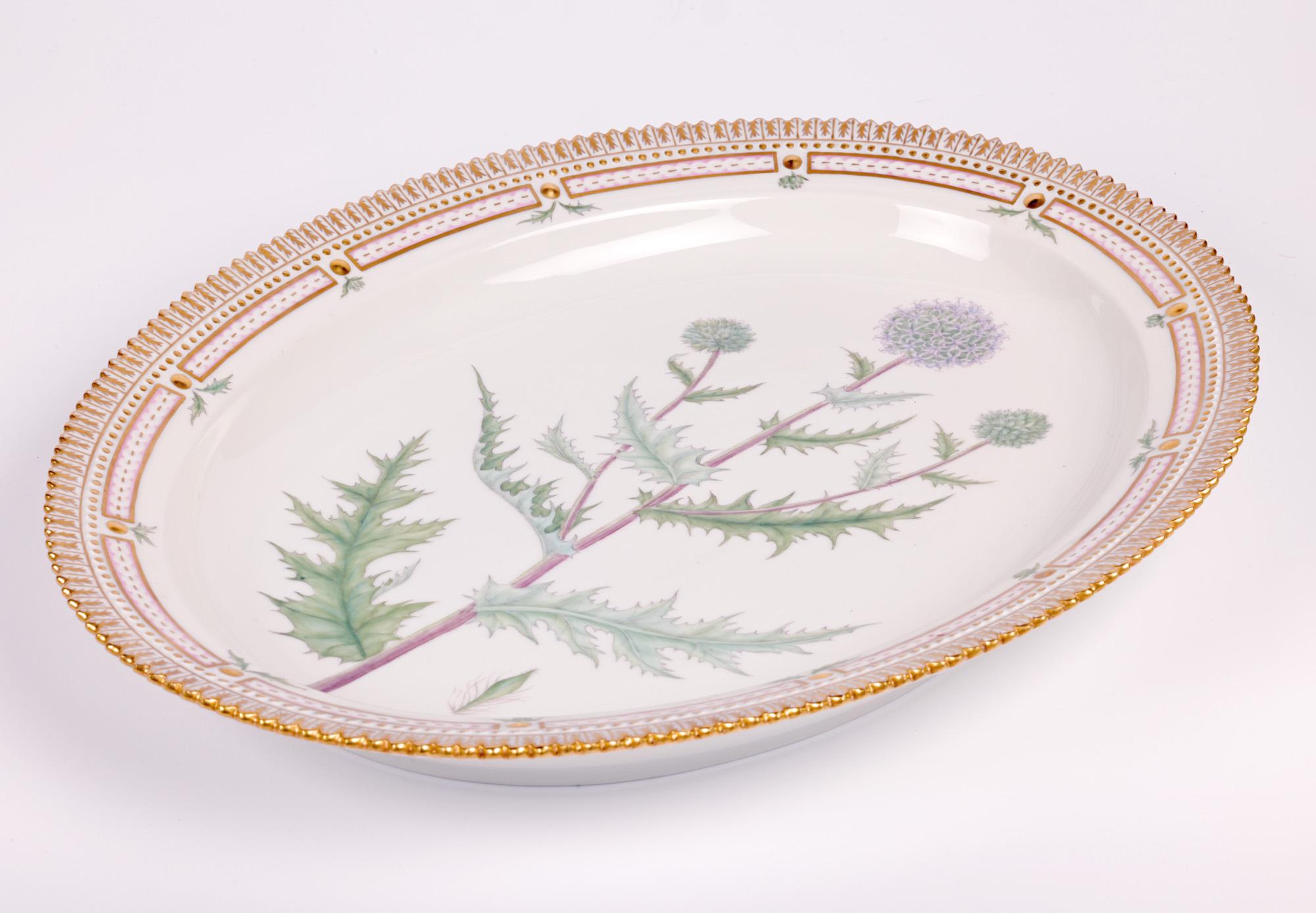 Royal Copenhagen Flora Danica Thistles Oval Serving Platter  For Sale 5