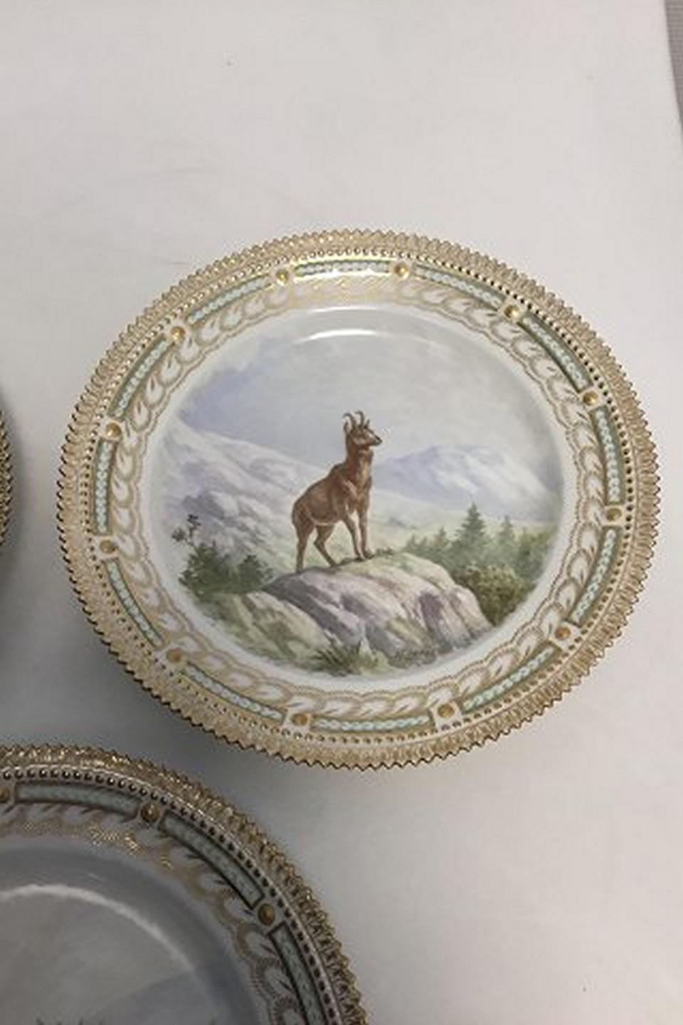 Hand-Painted Royal Copenhagen Flora /Fauna Danica Game Lunch Plates No 239A/3550 ‘Set of 7’ For Sale