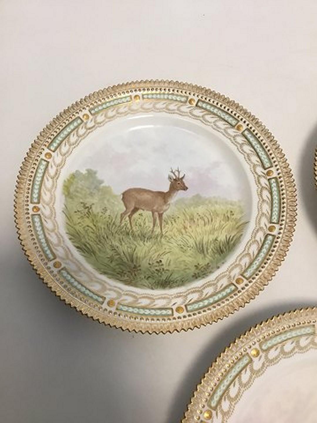 20th Century Royal Copenhagen Flora /Fauna Danica Game Lunch Plates No 239A/3550 ‘Set of 7’ For Sale