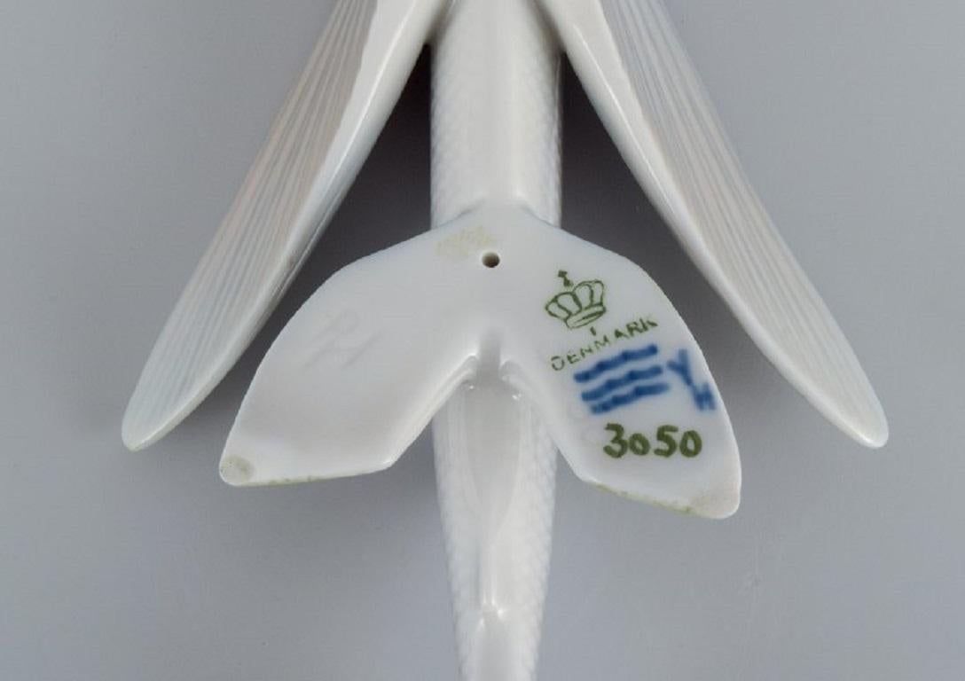 Porcelain Royal Copenhagen Flying Fish Figurine, Designed by Platen Hallermundt For Sale