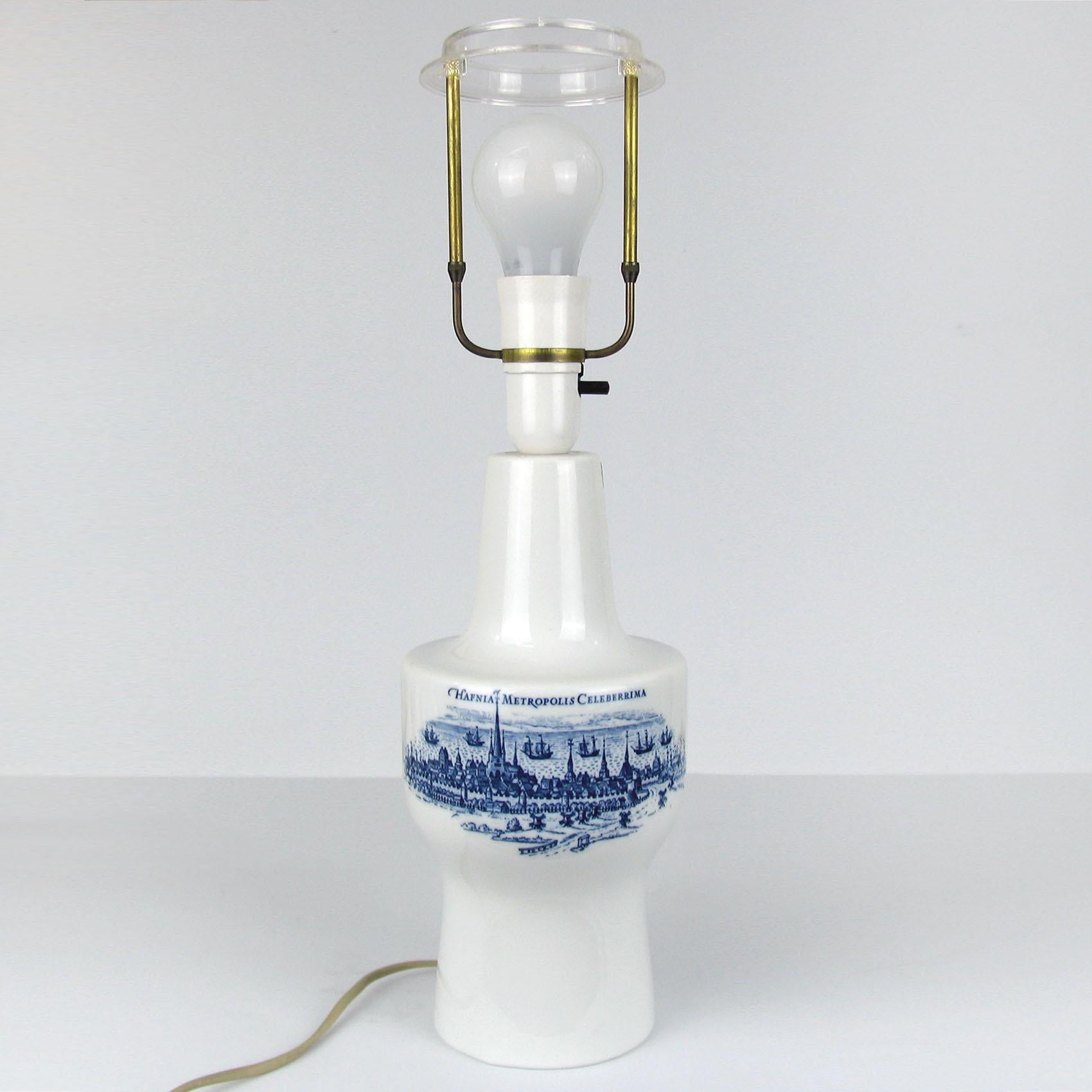 Royal Copenhagen, Fog and Morup, Lámpara de mesa, Hafnia Metropolis Celeberrima en Excelente estado para la venta en Bochum, NRW