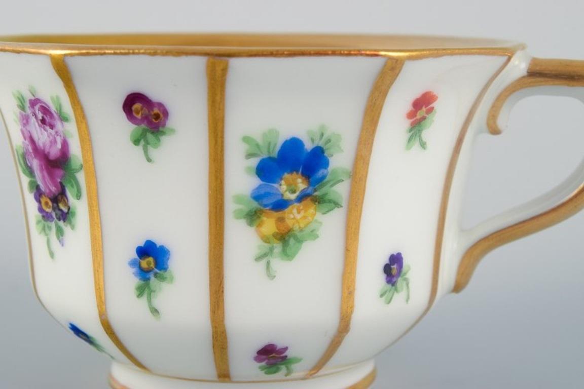 Porcelain Royal Copenhagen, four porcelain Henriette mocha cups with saucers 