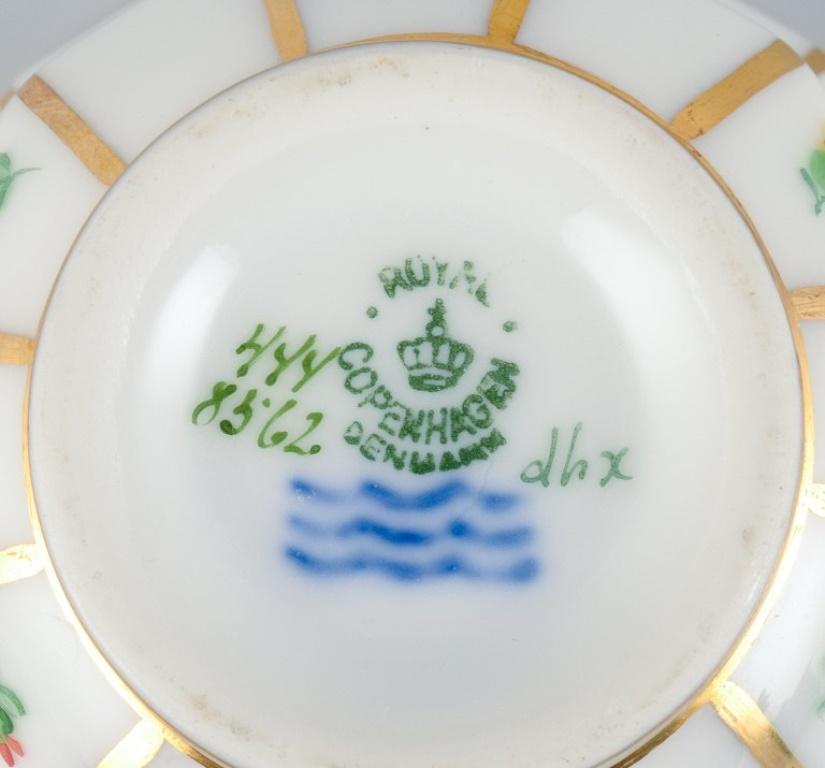 Royal Copenhagen, four porcelain Henriette mocha cups with saucers  2