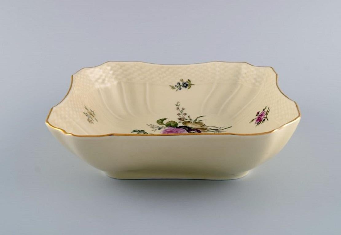 Mid-20th Century Royal Copenhagen Frijsenborg Sauce Boat and Two Bowls in Hand-Painted Porcelain For Sale