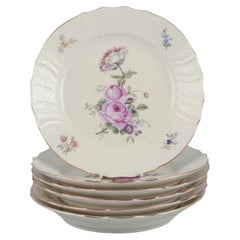 Royal Copenhagen "Frijsenborg". Six luncheon plates in hand-painted porcelain