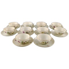 Royal Copenhagen, "Frisenborg", Set of Ten Teacups with Saucers