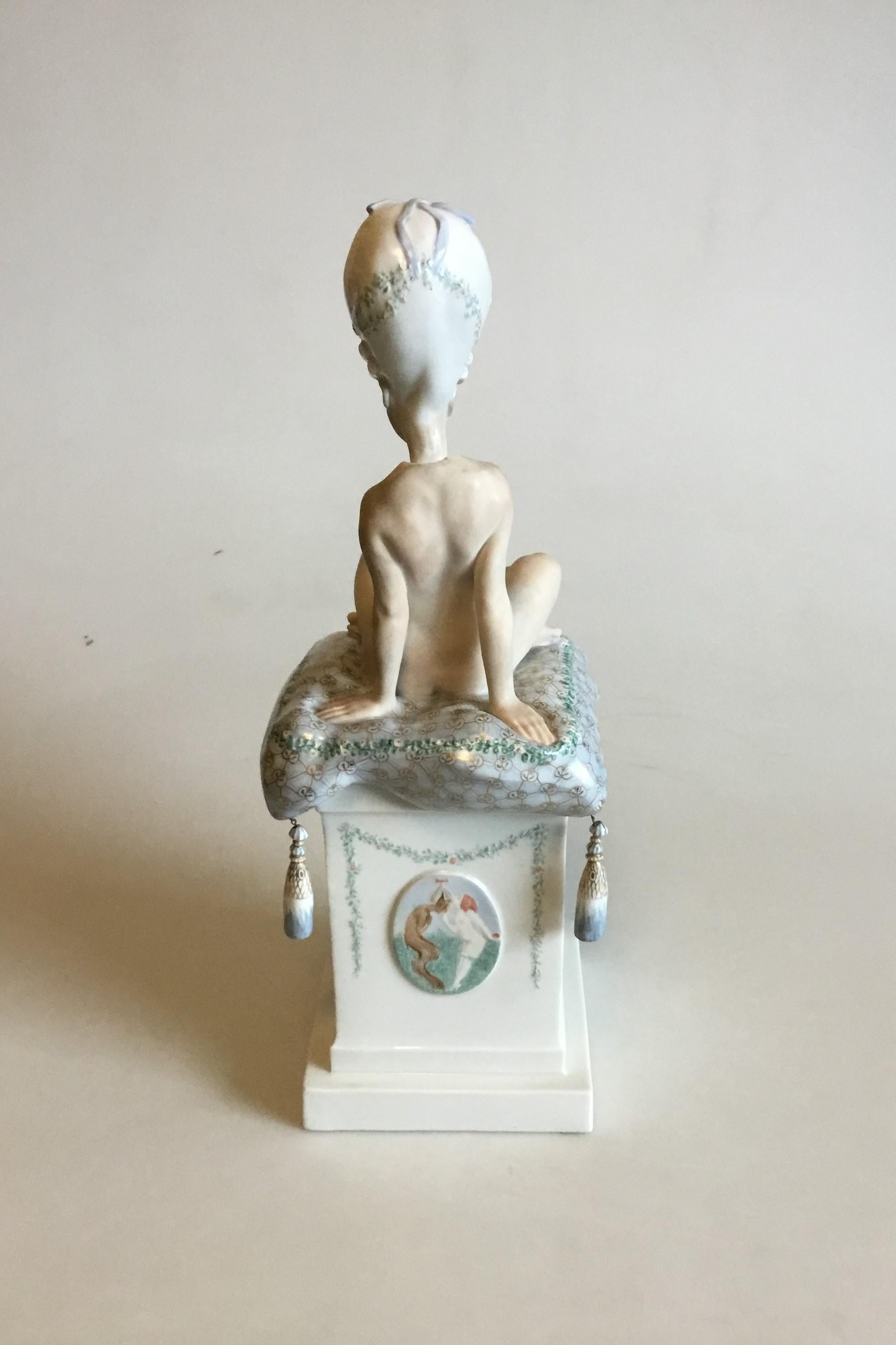 Art Nouveau Royal Copenhagen Gerhard Henning Overglaze Figurine “Ane-Mari No 1010 For Sale