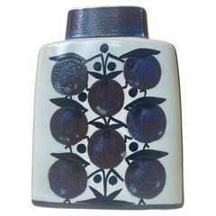 Retro Royal Copenhagen Glazed Faience Vase with Blueberries, 1970s