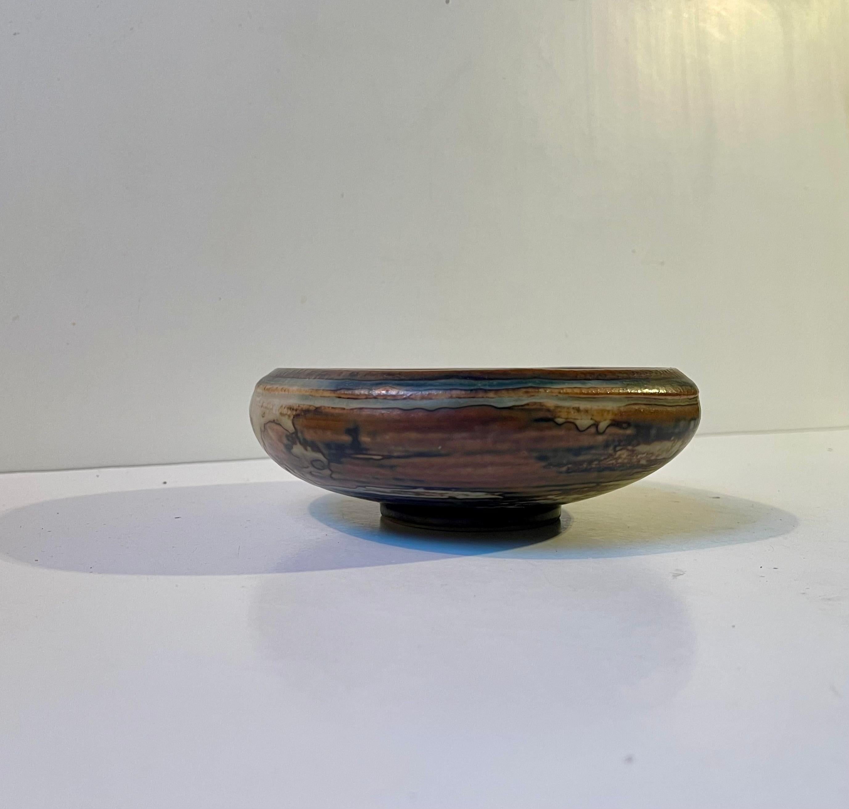 Danish Royal Copenhagen Glazed Stoneware Bowl by Bode Willumsen, 1950s For Sale