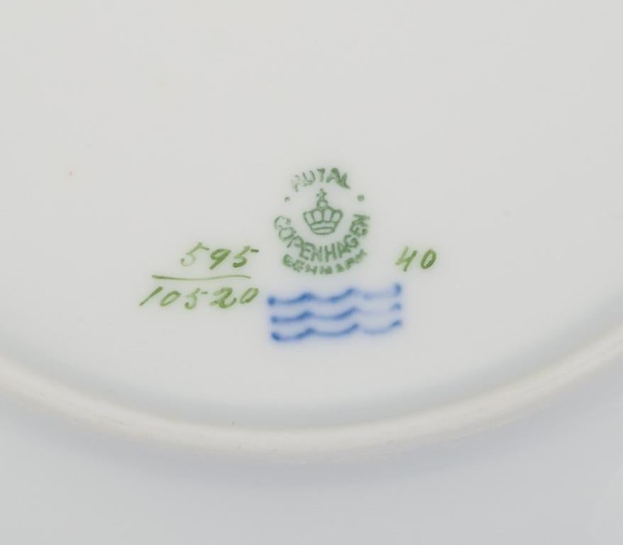 20th Century Royal Copenhagen, Gold Basket, Two Dinner Plates and One Lunch Plate For Sale