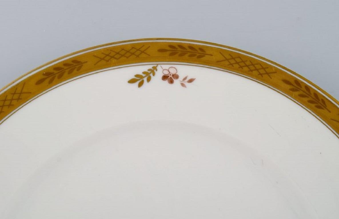 Mid-20th Century Royal Copenhagen Golden Basket Bowl and Dish in Hand-Painted Porcelain For Sale