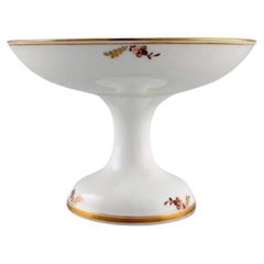 Compotier panier doré Royal Copenhagen en porcelaine avec fleurs