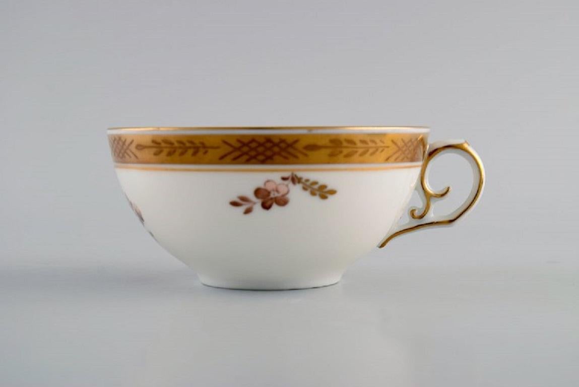 Danish Royal Copenhagen Golden Basket Tea Service for Four People For Sale