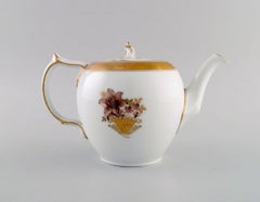 Royal Copenhagen Golden Basket Teapot in Porcelain with Flowers