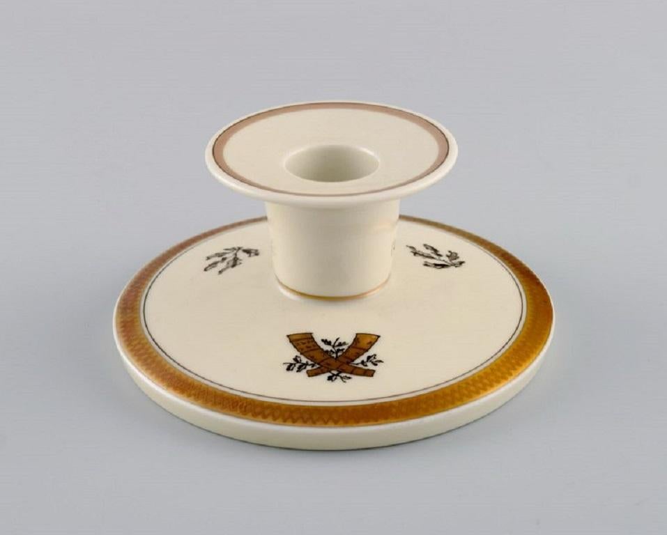 Mid-20th Century Royal Copenhagen Golden Horns, Candlestick, Lidded Bowl and Small Vase, 1960s For Sale