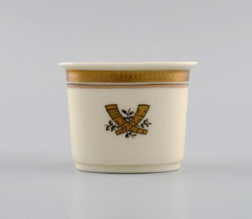 Royal Copenhagen Golden Horns, Candlestick, Lidded Bowl and Small Vase, 1960s For Sale 1