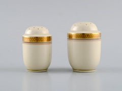 Royal Copenhagen Golden Horns, Mustard Jar, Salt and Pepper Shaker, 1960s