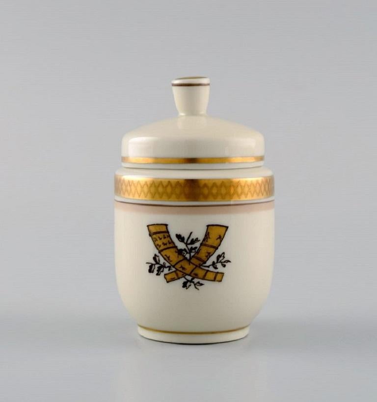 Danish Royal Copenhagen Golden Horns, Mustard Jar, Salt and Pepper Shaker, 1960s For Sale