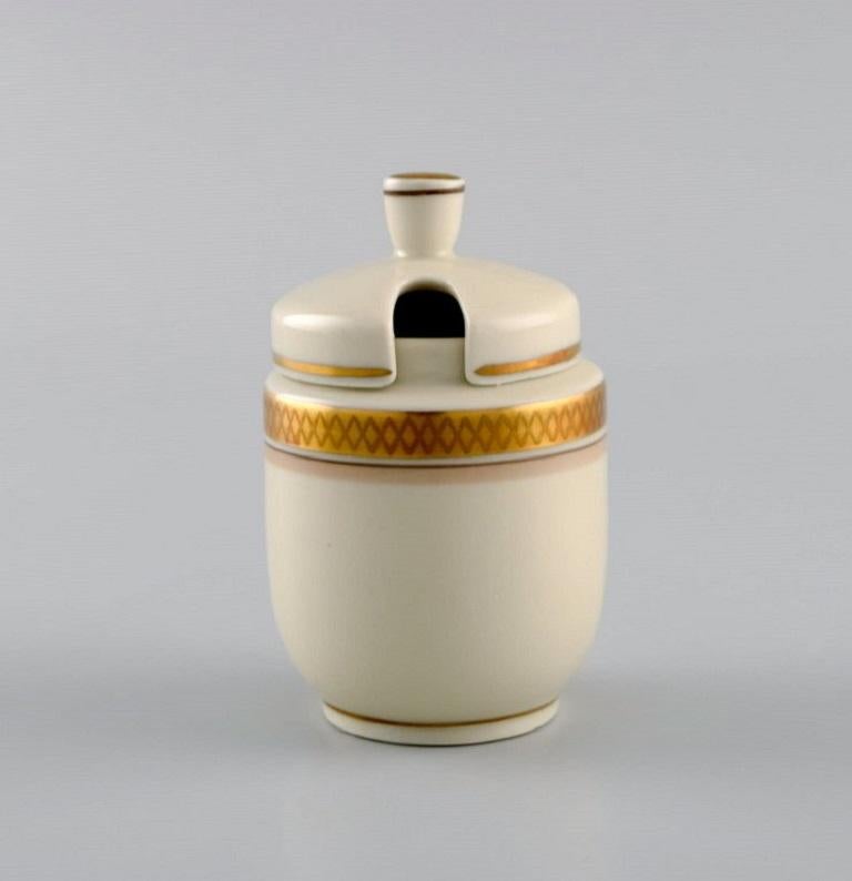 Mid-20th Century Royal Copenhagen Golden Horns, Mustard Jar, Salt and Pepper Shaker, 1960s For Sale