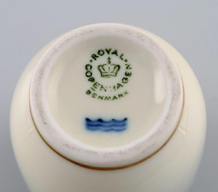 Porcelain Royal Copenhagen Golden Horns, Mustard Jar, Salt and Pepper Shaker, 1960s For Sale