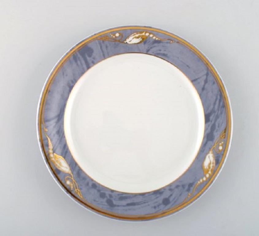 20th Century Royal Copenhagen Gray Magnolia, Two Dishes and Two Plates in Porcelain For Sale