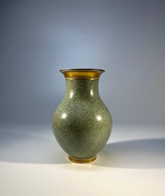 Royal Copenhagen, Green Crackle Glazed Vase #2736