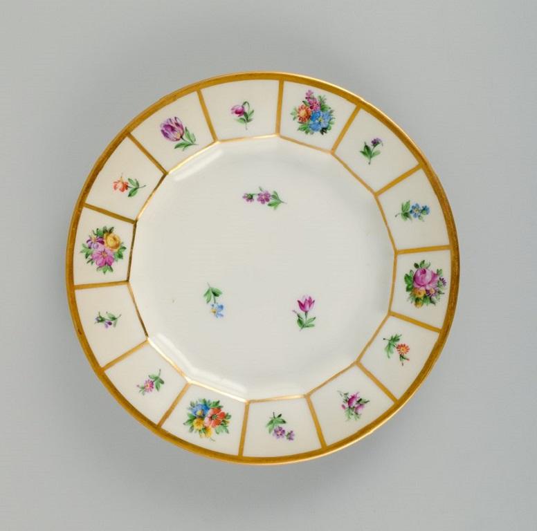 20th Century Royal Copenhagen Henriette. Hand Painted Porcelain, Six Cake Plates