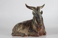 Royal Copenhagen HUGE Goat Buck Figurine 1/15 by Karl Larsen, Stoneware, 1947