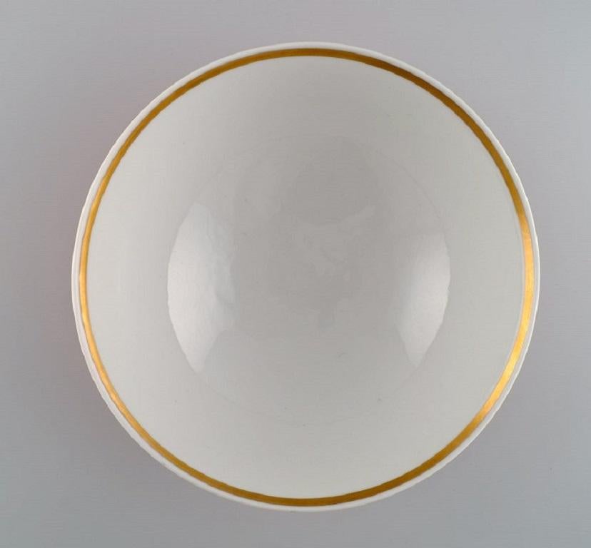 Danish Royal Copenhagen Jægersborg Porcelain Bowl, Orange with Gold Decoration, 1920s For Sale