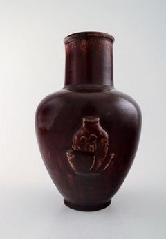 Royal Copenhagen Jais Nielsen Ceramic Vase in Ox Blood Glaze