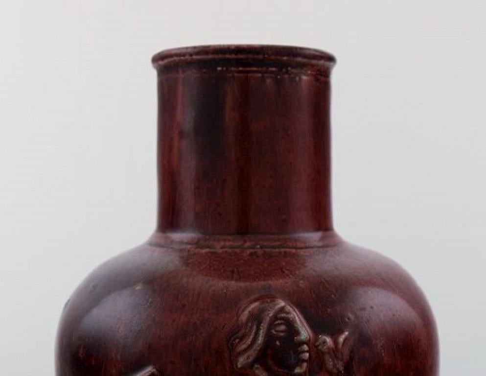 Danish Royal Copenhagen Jais Nielsen Ceramic Vase in Ox Blood Glaze