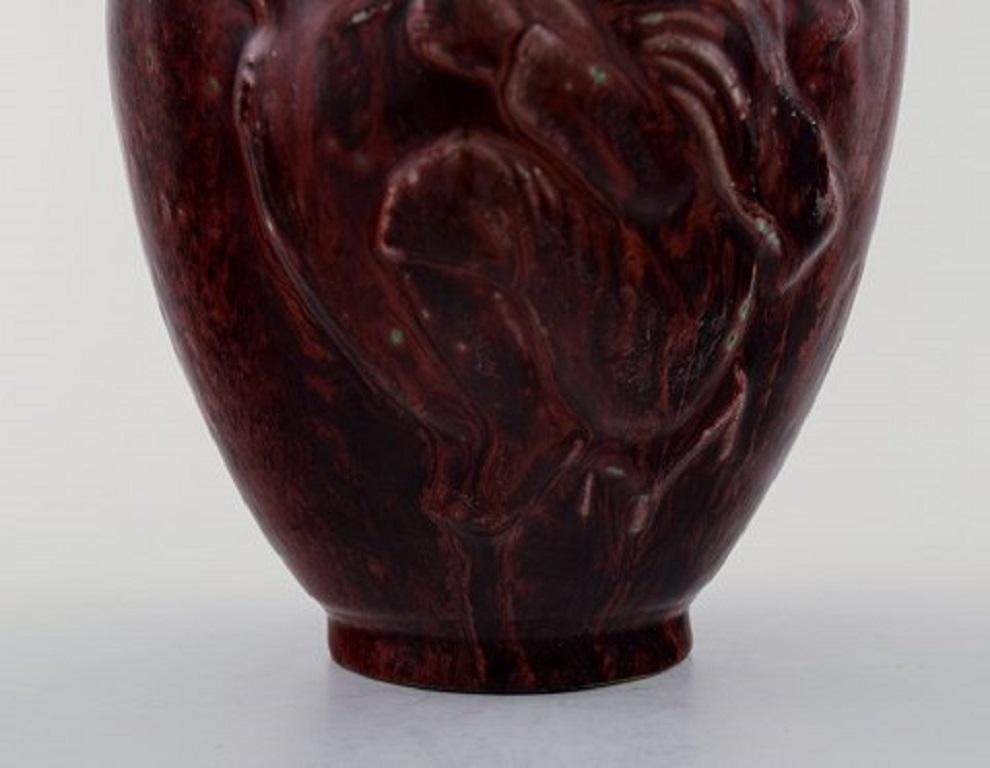 20th Century Royal Copenhagen Jais Nielsen Ceramic Vase in Ox Blood Glaze