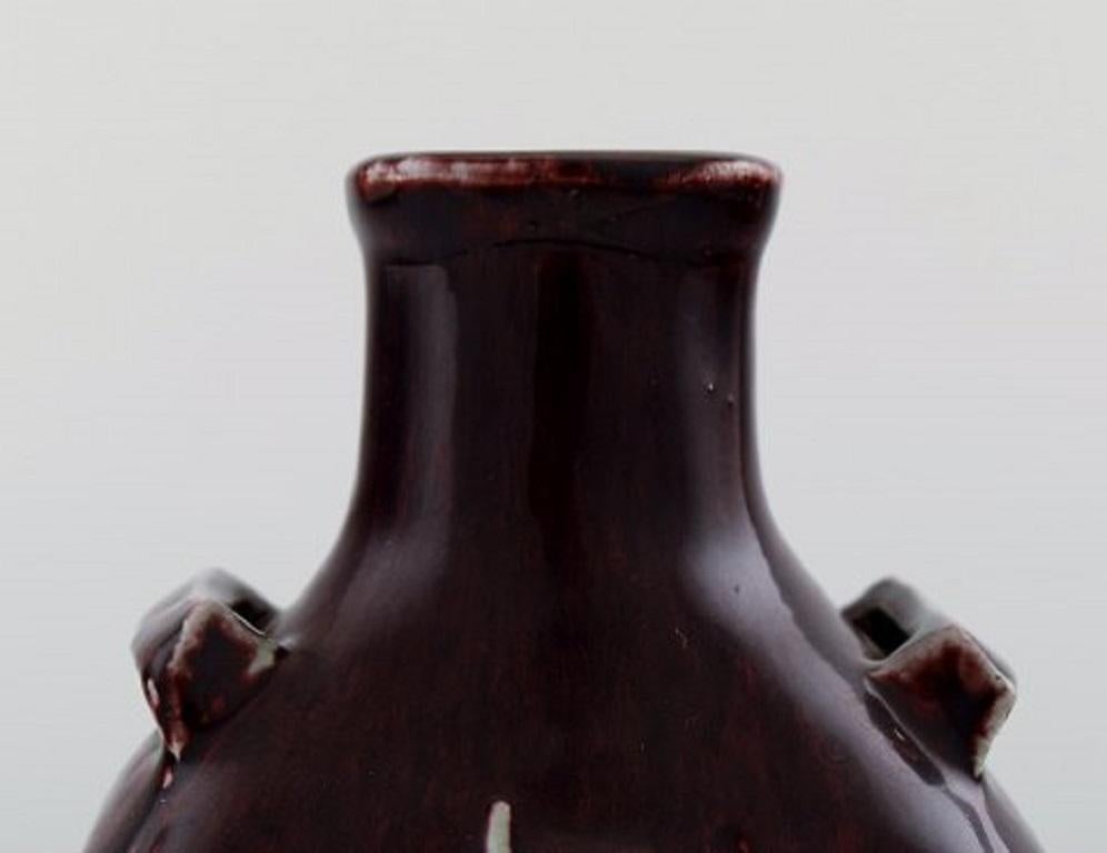 Royal Copenhagen Jais Nielsen Ceramic Vase in Ox Blood Glaze For Sale 1