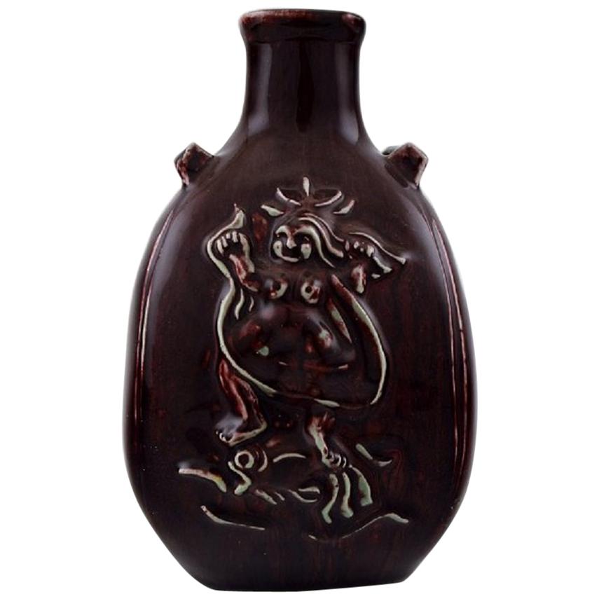 Royal Copenhagen Jais Nielsen Ceramic Vase in Ox Blood Glaze