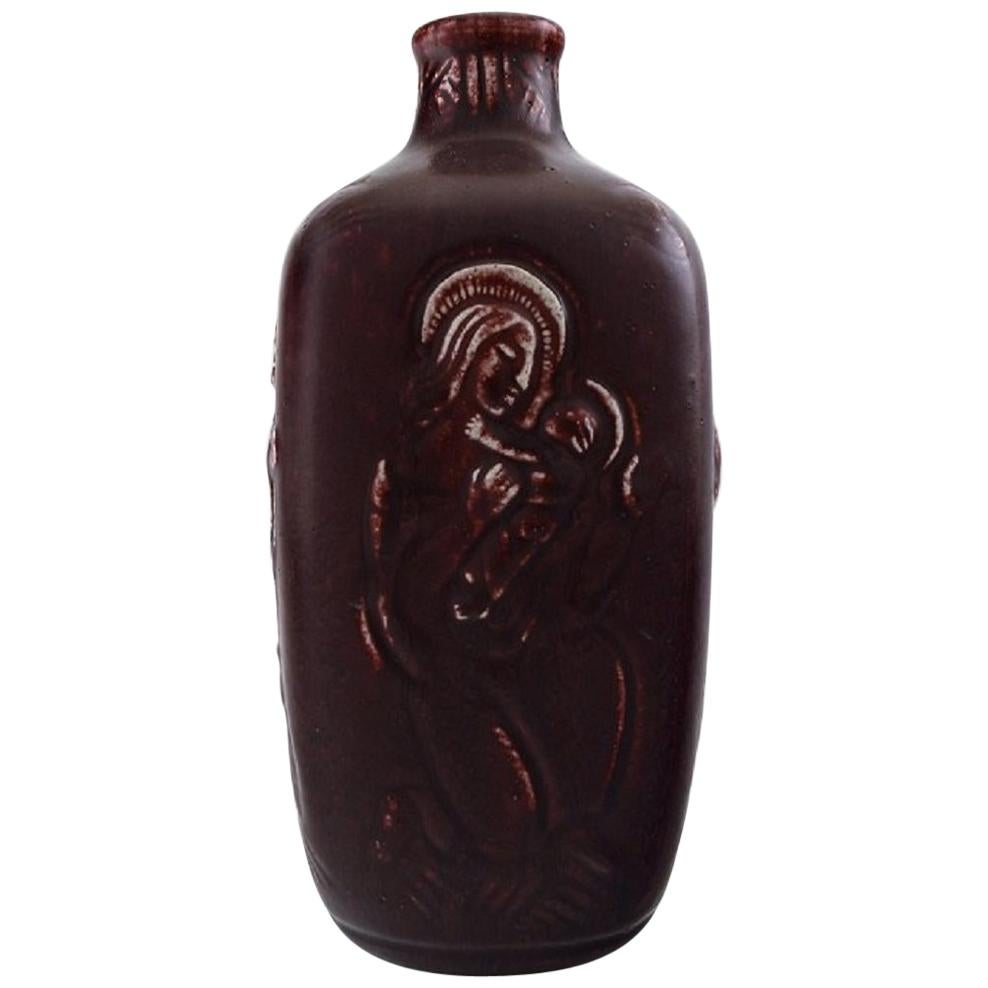 Royal Copenhagen Jais Nielsen Ceramic Vase in Ox Blood Glaze