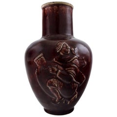 Vase en céramique Royal Copenhagen de Jais Nielsen en glaçure sang de bœuf