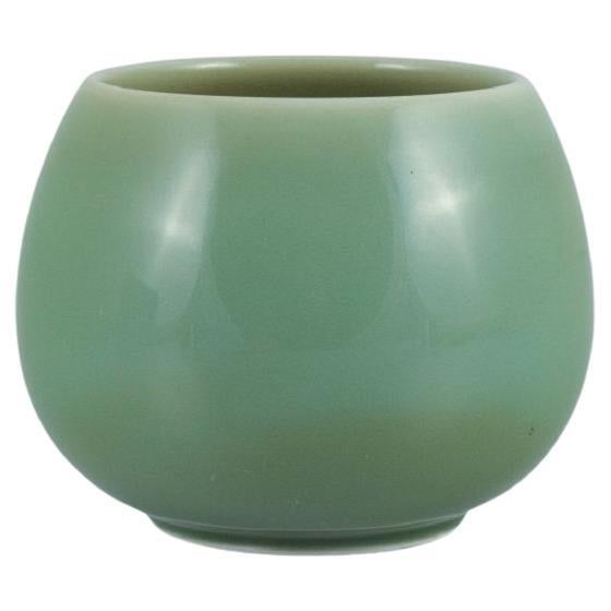 Royal Copenhagen Jar in Glazed Stoneware, Beautiful Celadon Glaze For Sale
