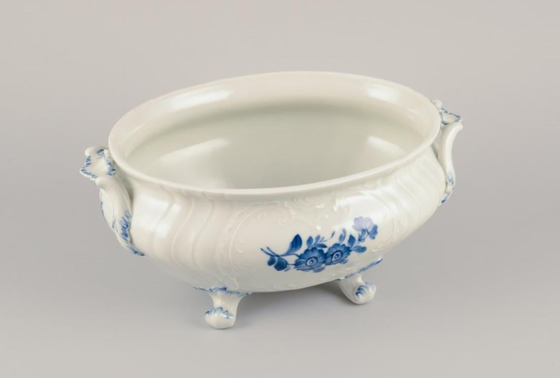Hand-Painted Royal Copenhagen, Juliane Marie Blue Flower. Large oval tureen with lid. For Sale