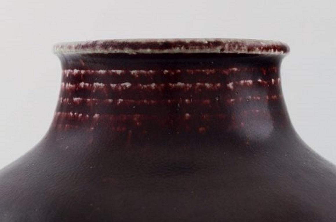 Royal Copenhagen Kresten Bloch Unique Stoneware Vase in Oxblood Glaze 1