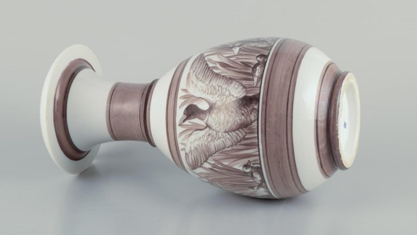 Royal Copenhagen. Large and rare antique pitcher. Overglaze. Unique work. For Sale 2