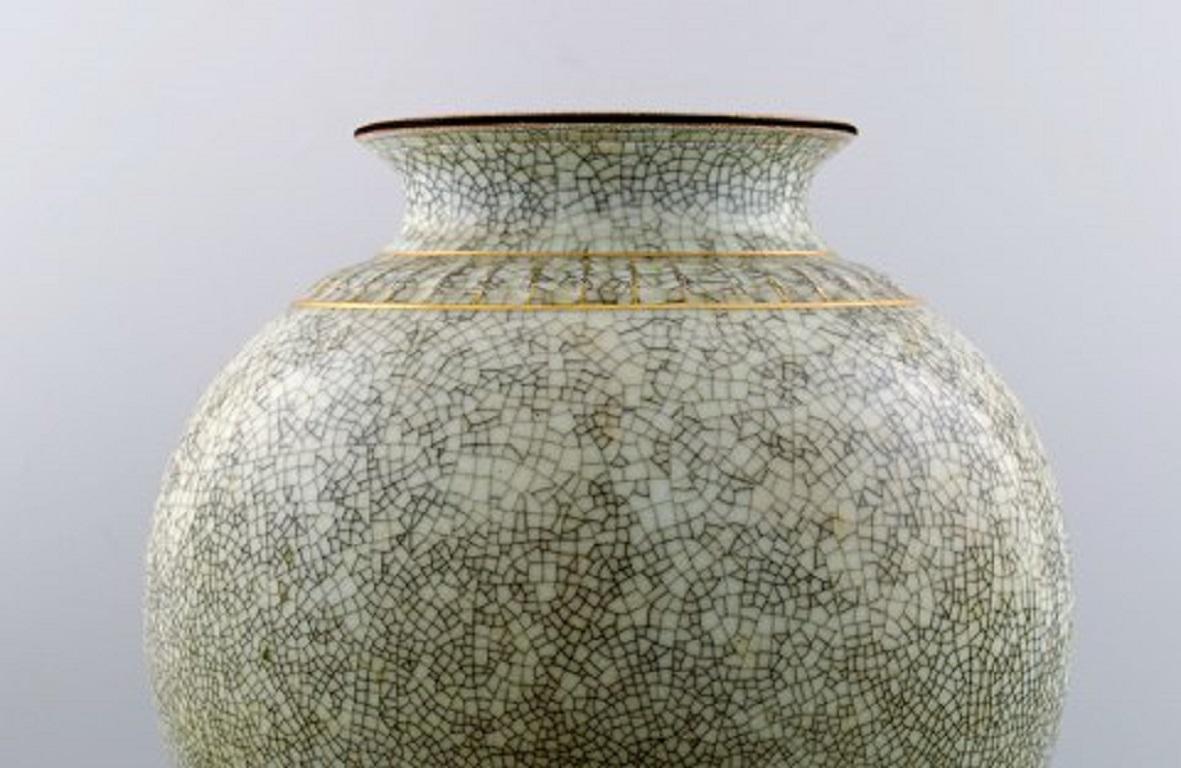Danish Royal Copenhagen, Large Crackle Porcelain Vase No. 3200